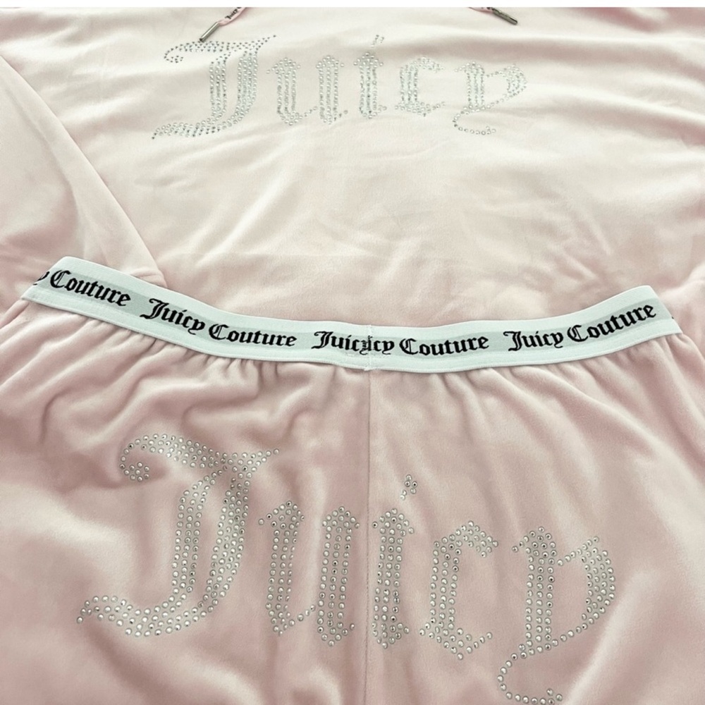 Juicy Couture Pink Velvet Velour Matching Jogger Set - Picture 4 of 8
